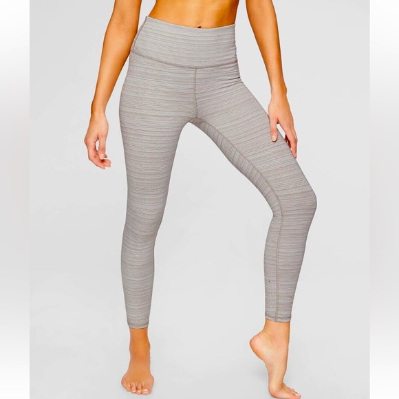 Athleta Pants - Athleta High Rise Jacquard Chaturanga 7/8 Tight, Quail